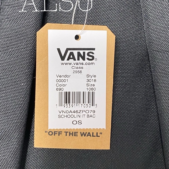 🔥SALE!🔥 VANS SCHOOLING IT Unisex Backpack School Laptop Bag Grey Zip Pockets - Picture 7 of 14